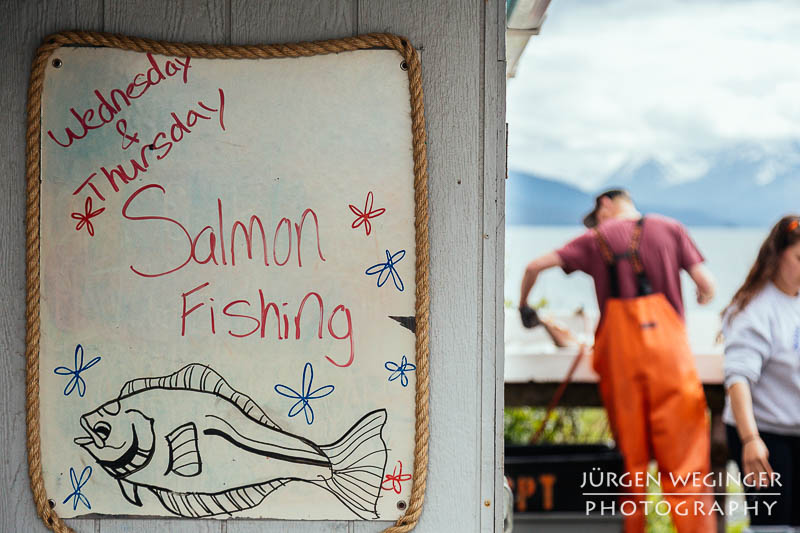 Handgeschriebenes Schild für Salmon Fishing in Homer, Alaska